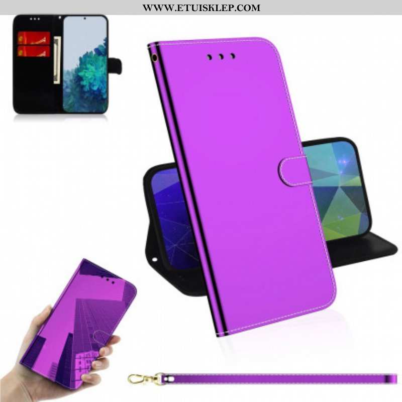 Etui Folio do Samsung Galaxy S21 Plus 5G Osłona Lusterka Ze Sztucznej Skóry